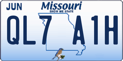 MO license plate QL7A1H