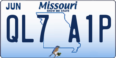 MO license plate QL7A1P