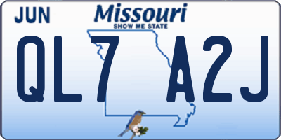 MO license plate QL7A2J