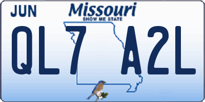 MO license plate QL7A2L