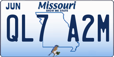 MO license plate QL7A2M