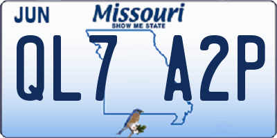 MO license plate QL7A2P