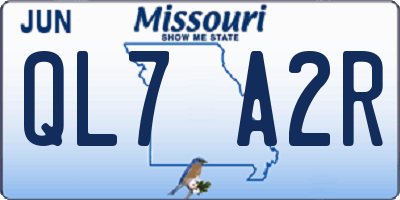 MO license plate QL7A2R