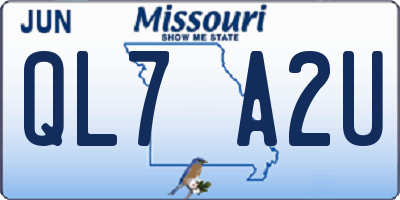 MO license plate QL7A2U
