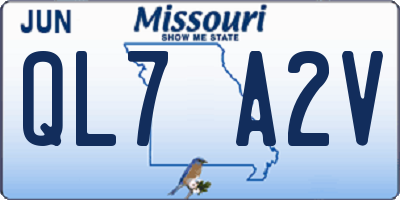 MO license plate QL7A2V