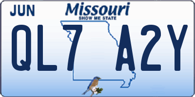 MO license plate QL7A2Y