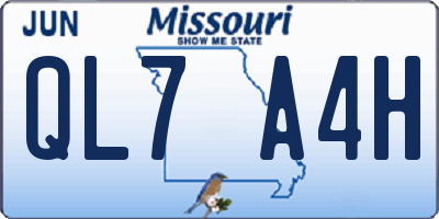 MO license plate QL7A4H