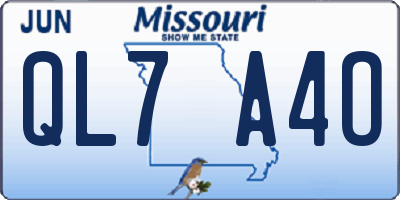 MO license plate QL7A4O