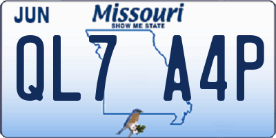 MO license plate QL7A4P
