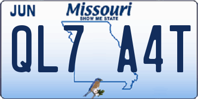 MO license plate QL7A4T