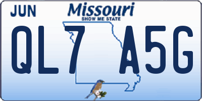 MO license plate QL7A5G