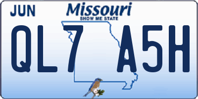 MO license plate QL7A5H