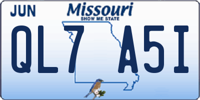 MO license plate QL7A5I