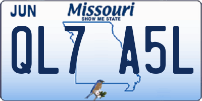 MO license plate QL7A5L