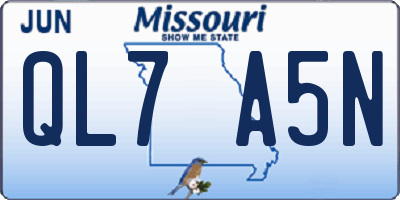 MO license plate QL7A5N