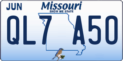 MO license plate QL7A5O