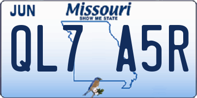 MO license plate QL7A5R