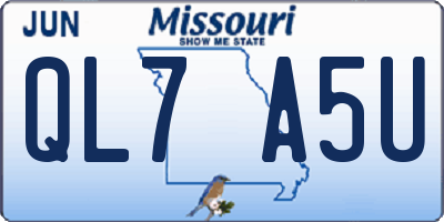 MO license plate QL7A5U