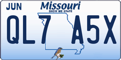 MO license plate QL7A5X