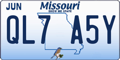 MO license plate QL7A5Y