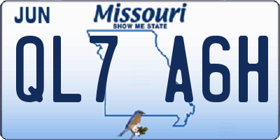 MO license plate QL7A6H