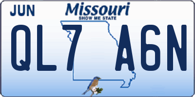 MO license plate QL7A6N