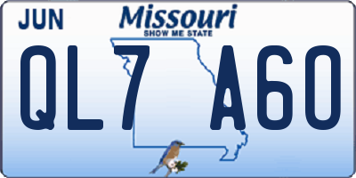 MO license plate QL7A6O