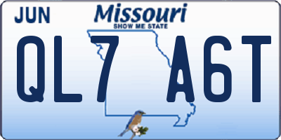 MO license plate QL7A6T