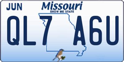 MO license plate QL7A6U