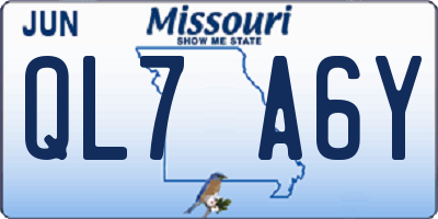 MO license plate QL7A6Y