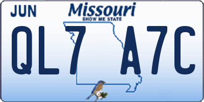 MO license plate QL7A7C