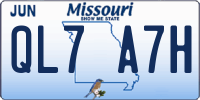 MO license plate QL7A7H