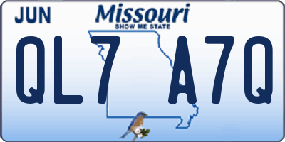 MO license plate QL7A7Q