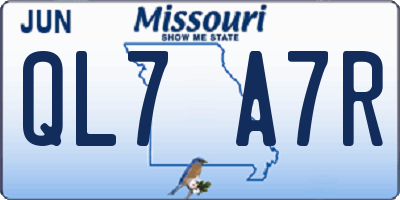 MO license plate QL7A7R