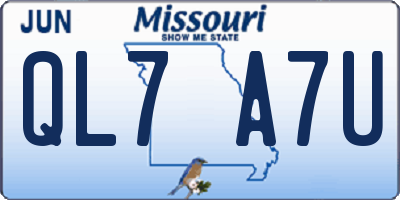 MO license plate QL7A7U