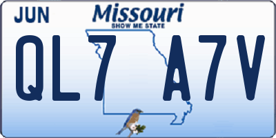 MO license plate QL7A7V