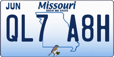 MO license plate QL7A8H