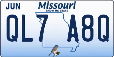 MO license plate QL7A8Q