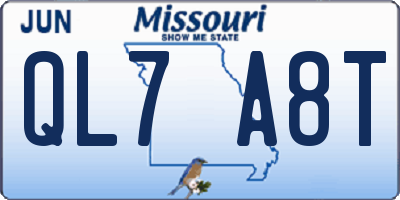 MO license plate QL7A8T