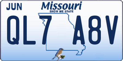 MO license plate QL7A8V