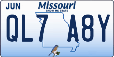 MO license plate QL7A8Y