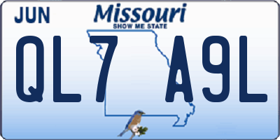 MO license plate QL7A9L