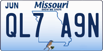 MO license plate QL7A9N