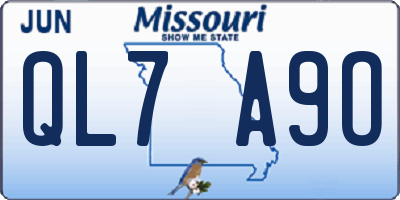 MO license plate QL7A9O