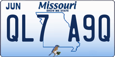 MO license plate QL7A9Q
