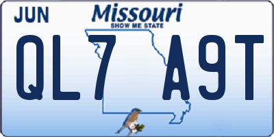 MO license plate QL7A9T