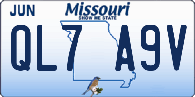 MO license plate QL7A9V