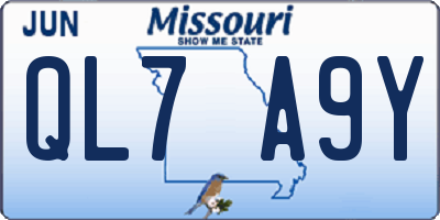 MO license plate QL7A9Y
