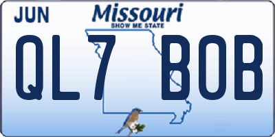 MO license plate QL7B0B