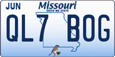 MO license plate QL7B0G